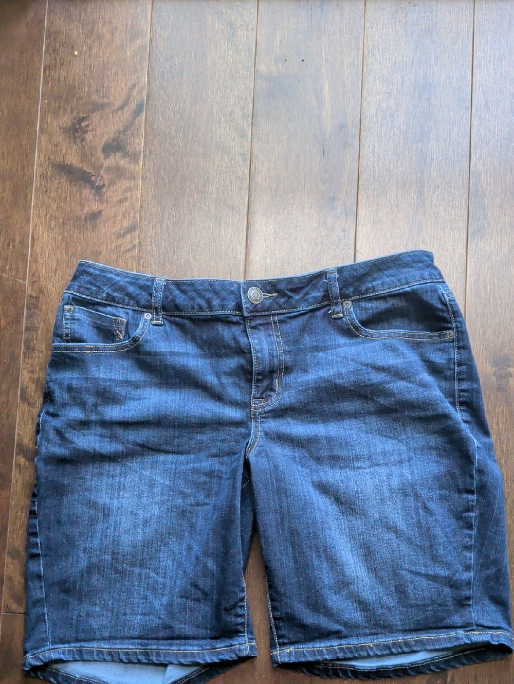 Maurices Women's Dark Blue Denim Bermuda Shorts